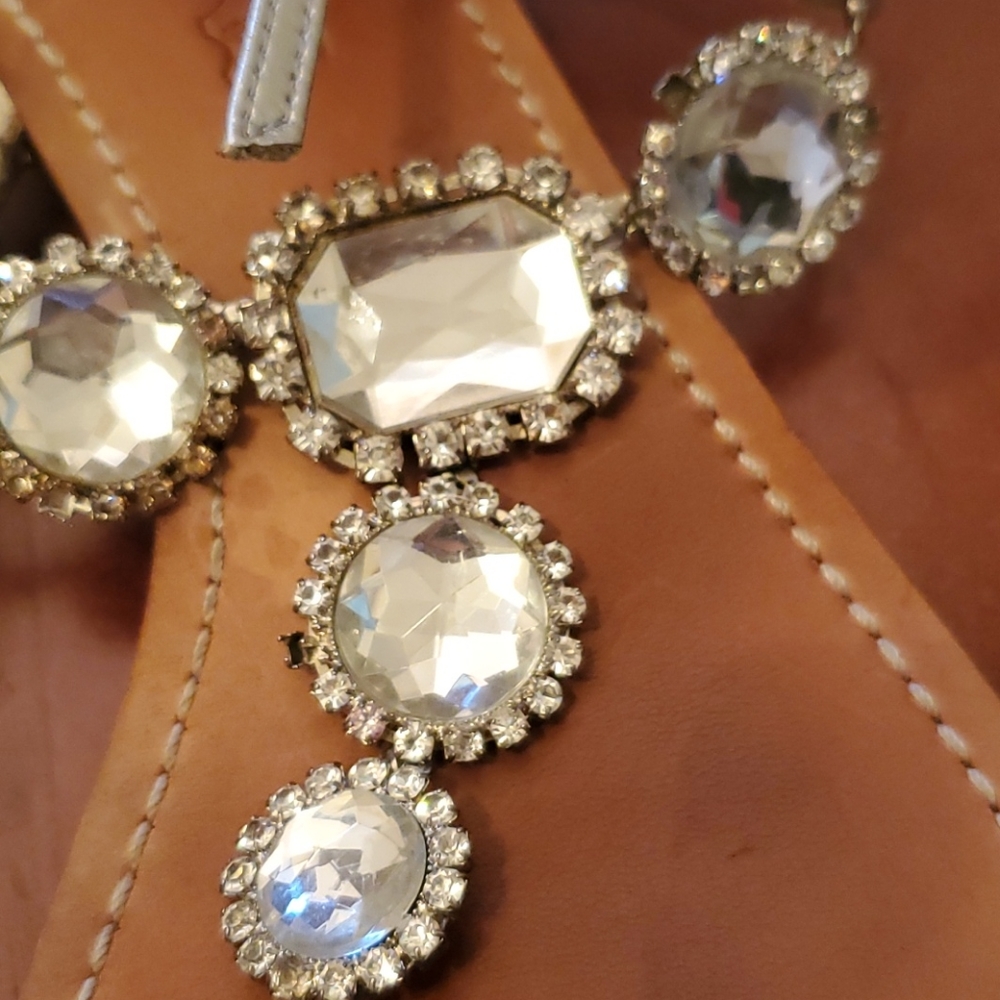 Aldo Rhinestone Sandals 38 - Picture 3 of 9